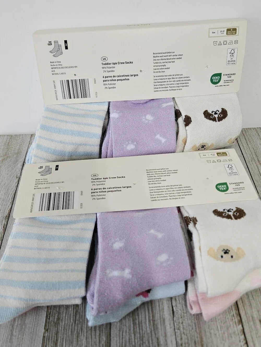 2 - 6 Packs Toddler Crew Socks Size S 6X Boys  4.5-8.5 Girls 6-10.5 Crew Socks b